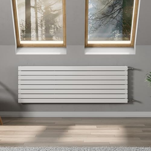 WITEN&NOCK TÖDI horizontale Desighheizkörper Austauschheizkörper Flach Paneelheizkörper 600x1800mm mit Seitenanschluss Nabenabstand 500 mm inkl. Montageset weiß in Hochglanz