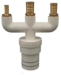 HWWW Adaptateur de té de drainage for lave-linge et sèche-linge Raccord de tuyau de drainage à quatre voies avec clapet anti-retour anti-odeur(C)