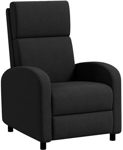HOMCOM Fauteuil Relax Fauteuil de Relaxation inclinable Salon avec Dossier réglable jusqu'à 160° manuellement, Repose-Pieds intégré pour Salon Chambre Bureau Home cinéma, Charge 120 kg, Noir