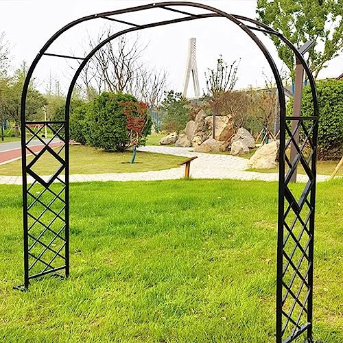 Arche de Mariage Arche de Jardin extérieure pour Patio, Grande tonnelle de Jardin, Arche de Jardin en métal, Arche décorative Traditionnelle avec Ancres et Base, Arche d'escalade pour Plante