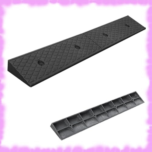 REDEXI Robustem Bordsteinkanten Rampe, Fahrzeug Bordsteinrampe Für Bürgersteig/Auffahrt/Garage/Stufen/Treppen, 100x15x3/4/5/6cm Auffahrrampe, Gummi Material(100x15x6cm)