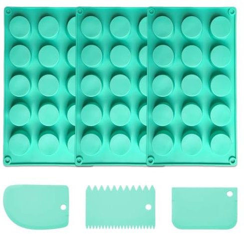 Moldes Cilíndricos De 3 Piezas Y Raspadores De Plástico De 3 Piezas, Utensilios Para Hornear, Moldes De Silicona Para Hacer Pasteles, Chocolates, Cubitos De Hielo Y Postres.