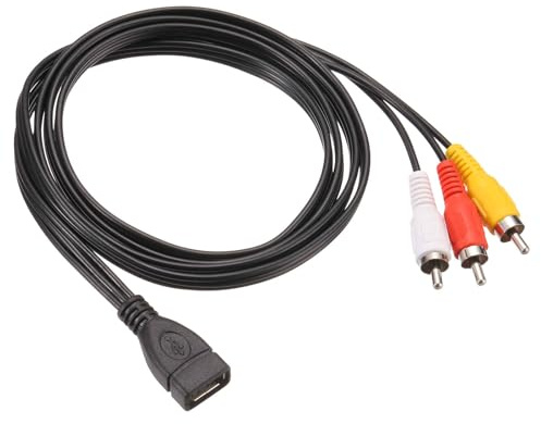 DMiotech USB to RCA Cable, 5ft USB Female to 3 RCA Male Stereo Audio Video Cable Adapter for PC, TV, DVD, Speakers, Amplifiers