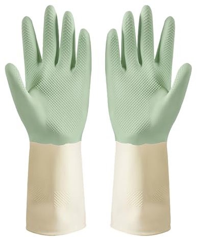 FLEXMAN 1 par Hudvänliga Rengöringshandskar, Latex Återanvändbar Tvätthandskar, Kökshandskar för Maträtt, Kruka Och Grönsaker Tvätt, Klädtvätt, Tvätt