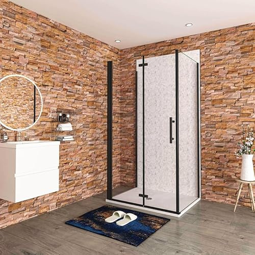 Aica Sanitär Duschkabine Eckeinstieg U-Duschabtrennung Dusche Duschwand 8mm glas,H195cm