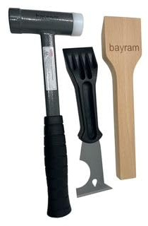 1 Set Rückschlagfreier Hammer Kombinierter Schon- und Schlosserhammer für satte und präzise Schläge 530 g D 33 +Entglaser + Klotz Glaser Glas Scheibe verklotzen Einglasen Fenster