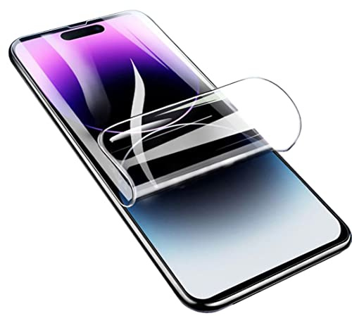 YiiLoxo Pellicola Protettiva in Idrogel per iPhone 14 Pro, 2 Pezzi Protezioni Schermo in TPU Flessibile 3D [non Vetro Temperato][Alta Sensibilità][Trasparente HD]