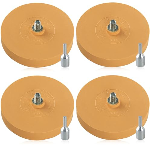 Borrador de láminas con adaptador, 4 unidades de disco de borrar, pegatinas de goma, disco de goma duradero, goma de borrar eficiente, gomas de borrar de pegatinas, láminas y restos de pegamento en