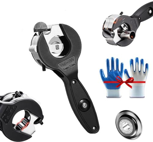 Cortatubos De Carraca, 2025 Upgrade Herramienta De Corte Rápido Con Una Mano, Cortatubos Portátil Ligero Ajustable, Para Cobre, PVC, Aluminio, Tubos PPR Con Hoja De Repuesto (0.23-0.9 in)