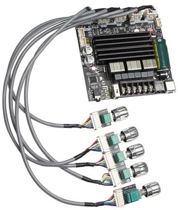 Spacnana 100W 200W 2.1 Channel Amplifier Module Sound Power Board with 5.1 AUX USB Input for Home Theater Speaker System