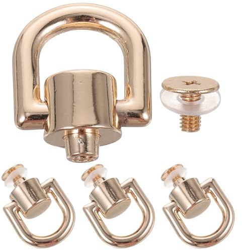 Cabilock 4 Pezzi Anelli Metallo con Rivetti Vite per Borse e Accessori DIY in Lega di Resistente Borchie Decorative per Artigianato e Riparazioni