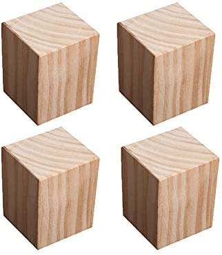 Sollevatori per mobili in legno resistenti – 3 cm di altezza piedi e gambe elevatori (9 x 9 cm) per una maggiore altezza e stabilità – perfetti per letti, divani e tavoli