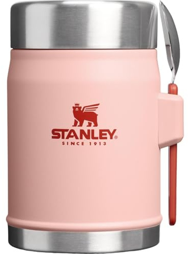 STANLEY 1913 Classic Legendary Bocal alimentaire en acier inoxydable sans BPA anti-fuite Passe au lave-vaisselle Rose pêche 0,4 l