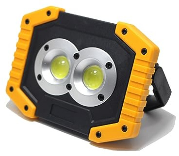 Faretto Led da Esterno, Proiettore LED COB Portatile 20w Proiettore Con Ricarica USB Faretto USB 18650 Faro Da Campeggio Portatile A LED(Set 1)