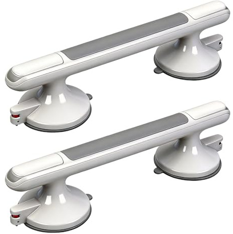 Haltegriffe für Senioren 2 Stück, SGZIOO MAX 120 KG Haltegriff mit Saugnapf, 32CM Haltegriff Dusche ohne Bohren und Abnehmbarer zum Küche Schlafzimmer Badewanne, Dusche, Schritte