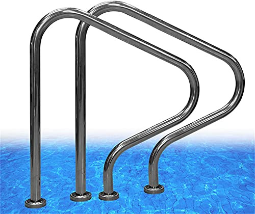 Genérico Barandilla para Piscina Juego de 2 barandillas para Piscina Barandilla para Piscina para Piscina enterrada Pasamanos para Piscina de Acero Inoxidable 304 Pasamanos de Seguridad par