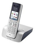 T-Com Sinus 301 schnurloses DECT-Telefon mit Farbdisplay lichtsilber/Schwarzblau