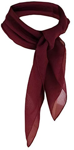 TigerTie Damen Chiffon Nickituch in bordeaux weinrot einfarbig unicolor - Halstuch Größe 50 cm x 50 cm