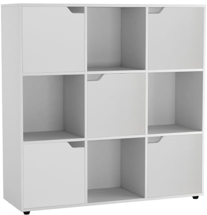 URBNLIVING Wooden Cube Bookcase Shelving Display Shelves Storage Units Wood Shelf Door - Pick your Colour & Size