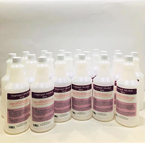Isopropyl Alcohol 99% Strength - 5 Gallons Packed in 20-32 Oz Bottles- 100% Pure