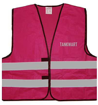 Reflex Signalweste - TANKWART - Warnweste mit reflektierendem Aufdruck - L/XL, Magenta