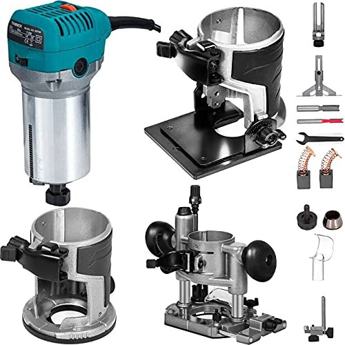 Frantools 3 Bases Routeur Fraiseuse Bois Fraiseuse 800W Edge Cutter Avec Base Inclinable Base Fixe Base Plongée Base