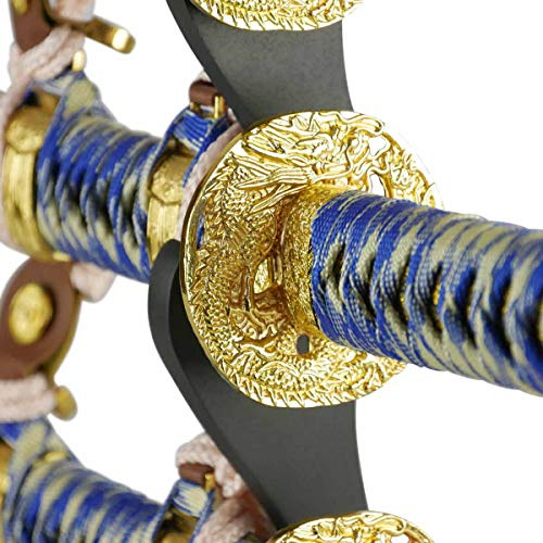 Epic Swords Schwertset Tachi Kodachi und Tanto + Schwertständer & Zubehör | Samurai Schwerter als Deko mit Stumpfen Klingen - Katana Wakizashi und Tanto Länge - Mit Pflegezubehör