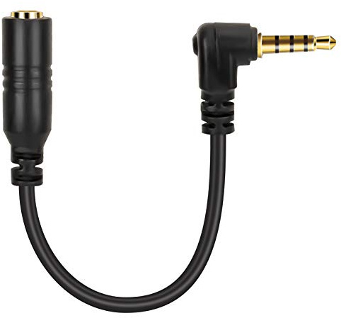 TRS-auf-TRRS-Audiokabel Kopfhörer-Mikrofon-Adapter, 3,5 mm | Signalwandlung für Smartphone-Kompatibilität, Vergoldete Stecker, TRRS-Konverter für Videoanruf Vlog, Schwarz