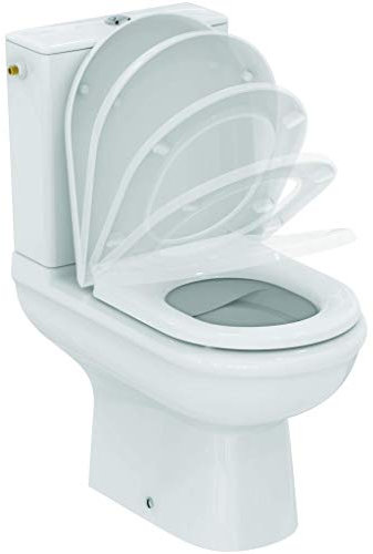 Ideal Standard Exacto Pack WC sur pied à poser Cuvette sans bride Abattant silencieux Frein de chute Sortie horizontale Blanc brillant R006901