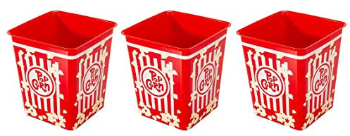 Kigima Popcorn Becher 3 Liter wiederwendbar 3er Set rot
