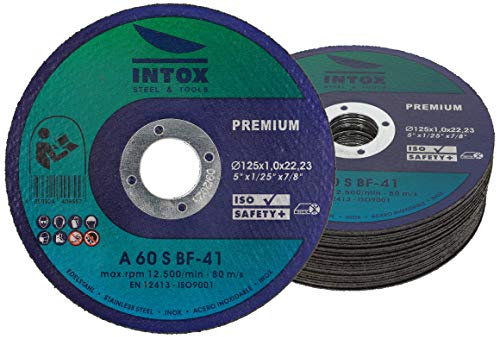 INTOX Disques à tronçonner pour métal, acier et acier inoxydable (125mm, 25, unité)