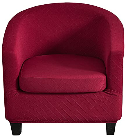 CHNSHOME Sesselbezüge 2 Stück Stretch Sesselhusse Sesselüberwurf Clubstuhlbezüge 1 Sitzer Tullsta Barstuhlbezug cocktailsessel Sesselschoner Weinrot