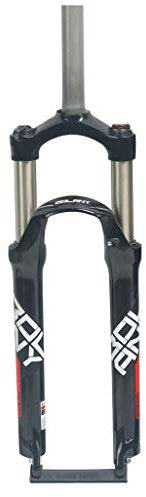 KANGXYSQ 24 Zoll Fahrrad Federgabel, 1-1/8 '' Leicht Aluminiumlegierung Gerades Rohr MTB Gasgabel Schulterkontrolle Balck 100mm (Color : A, Size : 24 inch)