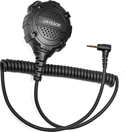 UAYESOK Walkie Talkie Lautsprechermikrofon, 1-poliges 2,5-mm-Handfunkmikrofon, Remote-Schultermikrofon für Motorola Talkabout TLRK T92 H2O T62 T82 T80 T81 XT180 RT45 Security 2 Way Radio Zubehör