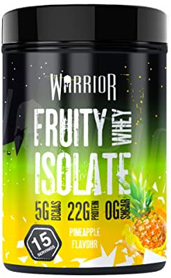 Warrior Fruity Clear Whey Isolate – Rapid Digesting Protein Powder – Refreshingly Fruit Flavoured Shakes – Easy to Drink & Consume Post Workout, Low Sugar, 15 Servings (Pineapple, 375g)