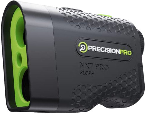 Precision Pro NX7 Pro - Telémetro de golf con interruptor de pendiente, buscador de rango de golf láser, accesorio de golf, pendiente, 6X, bloqueo de bandera con vibración de pulso, buscador de rango