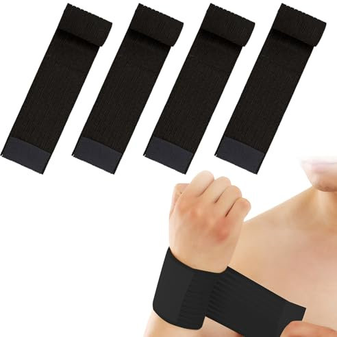 4Pcs Protège-Poignet Respirante, Fitness Wrist Wraps, Bandage de Maintien de la Cheville, Bandage élastique Ajustable, Bandes éLastiques en Polyester Respirant, Bandage pour Homme et Femme
