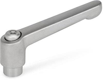 Ganter Normelemente | Verstellbare Klemmhebel mit Gewindebuchse - GN 300.5-92-M12-IS | Edelstahl | Grifflänge: 92mm | Gewinde: M12 | 1 Stück