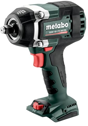 metabo Akku-Schlagschrauber SSW 18 LTX 800 BL, 18V Schlagschrauber, 800 Nm | Leistungsstarker Brushless Motor, 1/2 Zoll Außenvierkant, APS-Modus gegen Herunterfallen, ohne Akku und Ladegerät