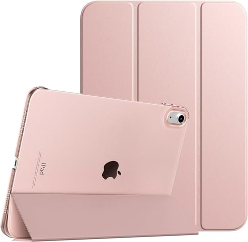 SU for iPad (A16) 11th Generation 11 Inch 2025/ iPad 10th Generation 10.9 Inch 2022, Slim Stand Hard PC Translucent Back Shell Smart Cover, Support Touch ID, Auto Wake/Sleep (Ross Gold)