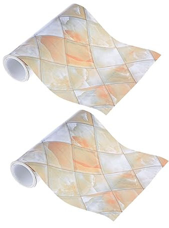 FUNOMOCYA 2 Rollen Wandaufkleber Fliesentapete Halter Für Küchenutensilien Granitpapier Rhombus Küchentapete Applikationen Verzierungen Schmücken Kind Pvc Romantisch