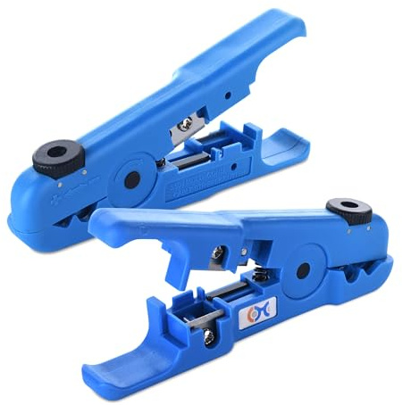 Cable Matters 2 Pack Wire Stripper in Blue, 8-16AWG, Max Holder 7.6mm OD Adjustable Blade, Precision Wire Stripper Tool for Large Wire, Includes Cutter for