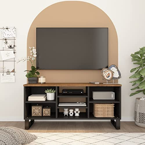 Rantry Casa TV-Möbel, 100 x 33 x 46 cm, Massivholz, Mangoholz und mehrschichtiges Holz, TV-Schrank, TV-Schrank, Couchtisch, TV-Ständer für Wohnzimmer