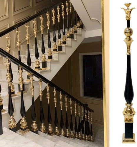 Geländer Außen/Innen Treppengeländer Geländerspindeln für Dachbodentreppen Winkelverstellbar, Treppengeländerpfosten-System für Innenräume mit Verbinder ＆ Schuhe, Moderne Elegante Geländerpfosten Schw