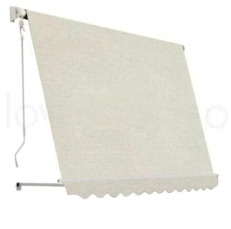 CILVANI TENDA DA SOLE A CADUTA CON MANTOVANA SENZA CASSONETTO 300X250 250X250 100X250 BRACCI REGOLABILI TESSUTO IMPERMEABILE (300X250 BEIGE)