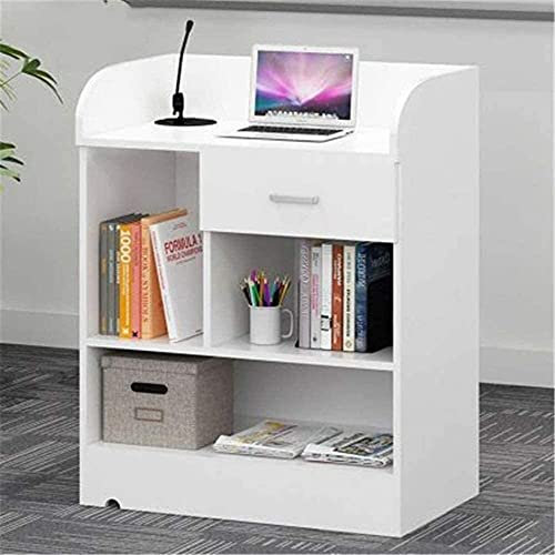 Rednerpult-Podiumsständer, tragbares Podium, Büro, Konferenz-Podiumstisch, Boden-Rednerpult, mehrschichtige Tafel, Lehrer-Podium, Willkommenspult, Schule, Klassenzimmer, Lehrer-Podiumstisch (weiß, Ei