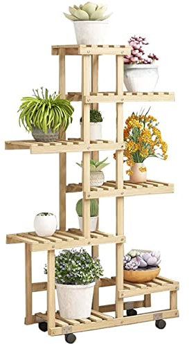 pflanzenständer, blumenstand, blumenstander Blumenregal pflanzenhocker pflanzentopf blumentopf hoch indoor holz seule Garten Blumentreppen Pflanzentreppe Ablagen deko gold metall weiß schwar