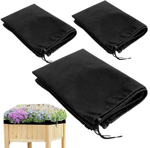 Abdeckung für Blumenkasten, Abdeckung für Erdkasten - Umpflanzungsset für Blumenkästen | 3 Stück Hochbeet-Abdeckung, Anzuchtkasten Abdeckung mit Kordelzug für p