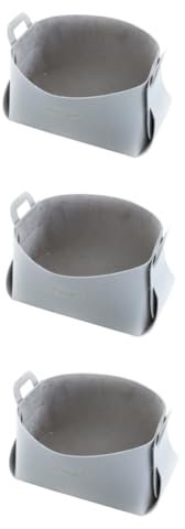 PRETYZOOM 3er-box Aus Leder Desktop-spielzeug Desktop-aufbewahrungskorb Taschenorganizer Für Tragetasche Schminktablett Reisehumidor Aufbewahrungskörbe Für Regale Grey
