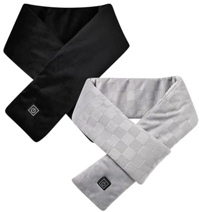 Mrat 2pc Heated Scarf USB Heated Scarf Women Men Warm Winter Electric Neck Heating Pad Thermal Neckerchief Winter for Women Men Outdoor Windproof Skiing Fishing Cycling